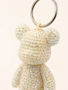 DIY Bear Charm Making Kit, Colorful Rhinestones And Beads With Bear Pendant, Gem Picker, Glue And Keychain Accessories, Handmade Craft Supplies For Bags, Phone Chains And Keychains - Set - View 10