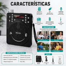 Megáfono, bluetooth portátil, con antena y radio FM - Negro - Ver 2