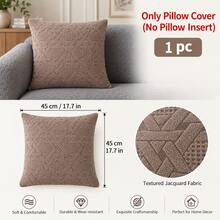 1pc Brown Leaf Pattern Fleece Stretch Sofa Cover, Nordic Modern Style Polyester Fiber Dust-Proof Non-Slip Thickened Sofa Protector, Suitable For 1/2/3/4 Seater Sofa, All Season Sofa Decor - Coffee Brown - View 6