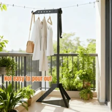 1pc Home Balcony Efficient Triangle Drying Rack, Enhanced Non-Slip Feet Pads, Small Balcony Can Easily Dry Clothes, Windproof Stable Triangle Structure - Multicolor - View 5
