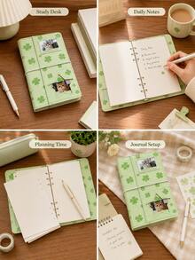 A6 Loose-Leaf Planner, Star & Polka Dot Loose-Leaf Diary, Replaceable Inner Pages, Daily Schedule Memo, Suitable For Work, Study, Office, Back To School Supplies, School Essentials And First Day Of School, Only Includes Cover And Inner Pages - Multicolor - View 6