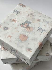 Colorful Bear & Rabbit Carved Wrapping Paper, Suitable For Wedding Gifts, Valentine's Day & Christmas Bouquets, Gift Bag Fillers And Party, Christmas Gift Wrapping Paper - Multiple Styles - View 5