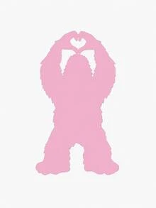 Funny Bigfoot Heart Hands Car Sticker, Waterproof Self-Adhesive Black Sasquatch Silhouette Decal, Removable No Residue Auto Decor For Rearview Mirror Window Windshield Sun Visor, Universal Car Interior Exterior Accessories - A - View 10