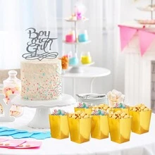 48/24/12PCS/1PC Kotak Popcorn Emas 4.35X2.76X1.97in Kotak Popcorn Kertas Mini Wadah Popcorn Karton Cocok Untuk Camilan Pesta Permen Kantong Popcorn Ulang Tahun Pernikahan Tempat Popcorn - Emas - View 6