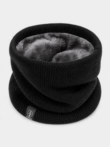 Classic Knitted Fabric Fleece Lined Neck Warmer, Plush Inner Layer With Ribbed Texture, 4 Colors Available, Unisex Pullover Style Scarf, Suitable For Cycling, Running, Hiking, Commuting, Skiing, Outdoor Sports, Cold Weather, Holiday Gifts, Winter Daily Wear - Multicolor - View 13