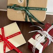 2 Rolls Of Christmas Gift Packaging Ribbon - Gift Box Decoration - Flower Cake Decoration Ribbon - DIY Holiday Bow And Christmas Tree Decoration, Multifunctional Santa Claus Gift Box Packaging Decoration Ribbon (1800in/4572cm) - View 5