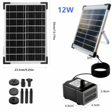 Solar Powered Fountain Pump Set, 6W And 12W Solar Powered Outdoor Fountain Pump, Multiple Spray Modes Suitable For Bird Bath, Pond, Garden, Fish Tank, Solar Powered Bird Bath Fountain Pump - Black - View 4