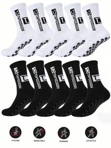 5 Pairs/10 Pairs Men's Non-Slip Rubber Sole Soccer Socks Sports Socks 2 Packs/4 Packs/6 Packs/8 Packs/10 Packs/20 Packs/30 Packs - Multicolor - View 1