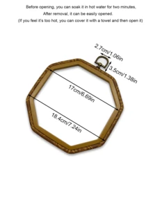 Octagonal Vintage Wood Grain Embroidery Hoop With Hanging Ring, 3 Sizes Available: 9/12.8/17cm, Suitable For Cross Stitch, Velvet Embroidery And Various Handmade Embroidery - Antique Octagonal - View 13