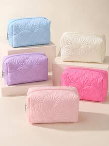 Elegant Fashion Shell Women's Makeup Bag, Ins-Style Soft Quilted Design, Fashionable Clutch, Multi-Functional Storage Bag, Organizer Pouch, Holiday Gift Souvenir - Multicolor - View 4