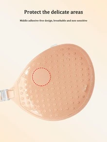 1pc 5cm Invisible Adhesive Bra - With Detachable Transparent Straps, Free Gift Of 20pcs Floral Nipple Covers, Suitable For Wedding/Swimwear, All Day Wear Fixation, Comfortable Invisible Breast Pads - Multi-color - View 3