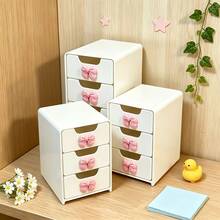Pink Bow Decor Mini Desktop Drawer Storage Box, Expandable Multi-Layer Plastic Jewelry Box, Desktop Organizer, Convenient And Elegant, For Vanity, Jewelry Storage, Bedroom, Makeup Table, Desktop Storage And Stationery Storage - Multicolor - View 9