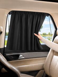 Retractable Car Side Window Sun Shade, Suction Cup Roller Sunshade Curtain, Pull Down Adjustable Car Window Privacy Shade, Auto Window Blind, Sun Glare And Heat Blocking Cover For Side Windows, Sedan SUV MPV, Road Trips And Daily Driving - A - View 4