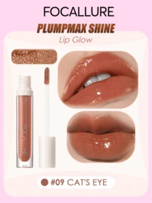 FOCALLURE Plumpmax High Gloss Lip Glaze, Efek Mengisi Bibir Seketika dan Kilau Seperti Kaca, Tekstur Ringan, Segar, dan Tidak Lengket, Serbaguna, Melembapkan dan Mengunci Kilau Sepanjang Hari - 09 MATA KUCING - View 1