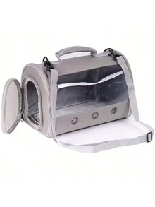 Transparent TPU Portable Travel Backpack – 1 Pet Carrier, Suitable For Hamsters, Rabbits, Lizards And Small Animals - Grey - View 14