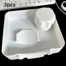 3pcs Washing Machine Drain Pan, Effectively Prevent Laundry Room Overflow, Washing Machine Outlet Cleaning And Organization, Plastic Material, Can Be Used To Store Water From Washing Machine Outlet, Also Can Be Used For Bathroom Storage. - Cleaning - View 12