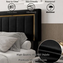 4ft6 Double Bed, Ottoman Bed With Hydraulic Storage & Headboard - Black Double - View 10