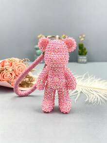 DIY Bear Charm Making Kit, Colorful Rhinestones And Beads With Bear Pendant, Gem Picker, Glue And Keychain Accessories, Handmade Craft Supplies For Bags, Phone Chains And Keychains - Set - View 4