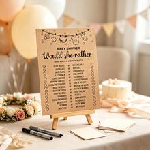 10/20pcs Baby Shower Game Cards, "She Would Rather..." Baby Shower Game, Rustic Bride Wedding Party Or Bachelorette Party Game, "Dad Or Mom" Game, Fun Activity Cards, Neutral Style, Baby Shower Creative - Multicolor - View 4
