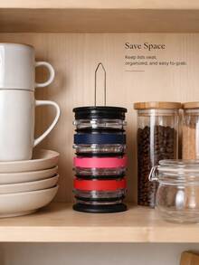1PC No-Drill Kitchen Lid Organizer, Vertical Cup Lid Storage Rack For Tumbler Lids, Glass Cup Lids And Pot Lids, Space-Saving Countertop Organizer Stand, Compact Lid Holder For Kitchen Cabinets, Counters, Pantry And Home Storage, Easy Access - Multicolor - View 5