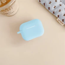 Compatible With Airpods Silicone Solid Color Ultra-Thin 0.8mm Thickness Split Protective Case - Baby Blue - View 14