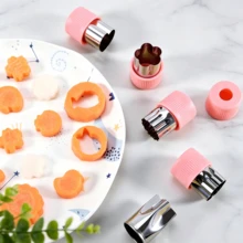 8pcs Non-Pressable Fruit & Vegetable Cutter, Home Decorative Press Mold, Carrot Cucumber Apple Strawberry Shaped Slicer, Kitchen DIY Bento Decoration Plating Tool, Flower Star Butterfly Animal Shaped Fruit & Vegetable Press Cutter - View 4