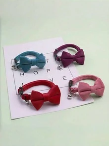 1pc Fashionable Adjustable Pet Collar, Multi-Color, With Bell And Bow Tie - Suitable For Cats And Small Dogs - Multicolor - View 11