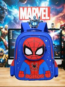 asmodee Marvel Super Hero Dual Style Casual Backpack Set, Captain America Shield & Spider-Man Embossed Daily Use Bag, Adjustable Thick Breathable Shoulder Straps - Multicolor - View 7