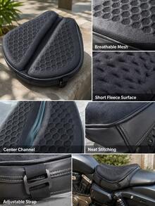 Bantalan Jok Motor, Bantalan Jok Gel TPE Sarang Lebah 3D Universal, Bantalan Jok Motor Berbentuk Kelopak Bunga yang Bernapas dengan Saluran Udara Tengah dan Tali Pengikat yang Dapat Diatur, Desain Peredam Guncangan dan Peredam Tekanan untuk Berkendara Jarak Jauh, Cocok untuk Motor Cruiser, Skuter, dan Motor Touring - A - View 10