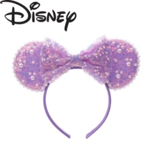 Disney 4Pcs Mouse Ear Headbands, Pearl Trim Glitter Sequin Bow Hair Hoop Set For Theme Park, Holiday & Cosplay Event - Multicolor - View 11