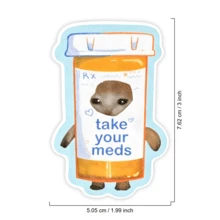 1PC Funny Cat Self Care Reminder Sticker, Sarcastic Daily Wellness Meme Quote Vinyl Decal For Laptop Water Bottle Notebook, Waterproof Kitty Decal Sticker, Aesthetic Stationery Scrapbook Accessories Gift For BFF - S2525 - View 2