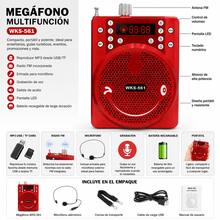 Megaphone, Portable Bluetooth, With Antenna And FM Radio - Red - View 2