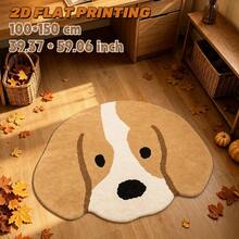 1pc Cute Beagle Shaped Asymmetric Area Rug, Adorable Carpet For Spring/Summer, Decorative Rug For Bedroom, Small Rug, Carpet, Home Decor, Living Room Rug, Bedroom Rug, Washable Outdoor Rug - Multicolor - View 13