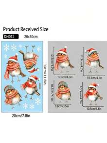 1pc Delightful Christmas Window Clings With Static Adhesion Double Sided Xmas Glass Decals For Homemakers And Retailers Removable Santa Window Stickers For Glass Door Showcase Display Holiday Glass Decals Home Room Decor Christmas Window Decals - Multiple Styles - View 9