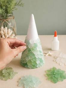Bộ kit DIY cây thông Noel đính hạt, bộ đồ trang trí thủ công bằng hạt với hạt nhiều màu, charm treo, chóp cây và đế để trưng bày trên bàn, trang trí nhà mùa đông, trang trí tiệc Giáng sinh, đồ thủ công DIY Noel, quà tặng handmade sáng tạo - Tự làm - Xem 3