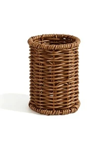 Cylindrical Hollow Woven Rattan Tableware Storage Basket, Decorative Desktop Organizer Box, Suitable For Kitchen, Dining Room, Home, Party Daily Table Decoration - Multicolor - View 12
