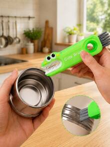2pcs 3-In-1 Cup Lid Cleaning Brush - Multi-Functional Brush, Suitable For Insulated Cup Lids, Water Bottle Lids And Cups, Detachable Mini Brush, Can Clean Hard-To-Reach Areas (Cute Cartoon Design) - View 10