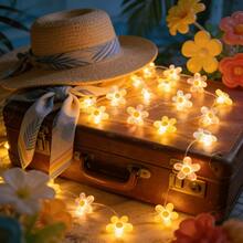 1PC 20LED Daisy Flower String Lights, Colorful Fairy Lights, Decorative LED Garland With Warm White Glow, Battery Powered Ambient Lights For Bedroom, Window, Restaurant, Wedding, Birthday, Christmas, Party, Holiday Home Decor - Multicolor - View 7