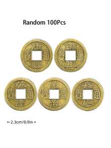 25/50pcs Chinese New Year Feng Shui Copper Coins, I Ching Hexagram Coins Symbolizing Prosperity And Fortune, Representing Health And Wealth, Suitable For Decoration And DIY Craft Accessories - Multicolor - View 7