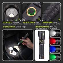 RGB LED Flashlight Zoomable Multi Color Torch, USB Rechargeable Red Green Blue Light, Alonefire Portable Flash Light For Outdoor Camping, Hunting, Fishing, Hiking, Selfie & Photography Fill Light - Multicolor - View 9