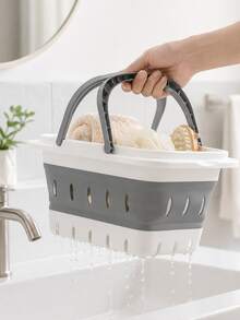 Dirty Clothes Basket, Large Capacity Handheld Student Drainage Wash Basin, Laundry Basket, Bathroom Minimalist Hollow Foldable Dirty Clothes Bin - Multicolor - View 4