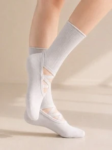 1/3 Pairs Random Assorted Women's Yoga Mid-Calf Socks, Pilates Sports Socks Suitable For Aerobic Exercise, Home Wear, Gift Socks - Multicolor - View 6