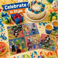 Roblox 20/40pcs Cartoon Tableware Napkins, Birthday Party Decoration Paper Napkins, Double Layer Cartoon Design, Party, Camping, Picnic, Garden BBQ, Birthday Party Banquet Supplies - View 4