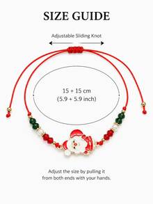 Women's Colorful Beaded Pendant Bracelet, Evil Eye, Cross, Heart, Flower And Christmas Designs, Fashionable Jewelry Accessory For Daily Wear - Multicolor - View 2