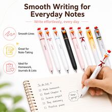 10支創意小雞凝膠筆，可伸縮卡通角色筆，4色，書寫流暢，適合學校辦公室筆記，學生教師趣味文具禮物 - 多款 - 查看 8