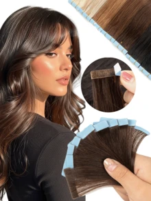 12-20 Inch Seamless Invisible Skin-Tone Injectable Hair Extension Patches, Suitable For Fine And Soft Hair, Reusable, Tangle-Free, Perfect For Y2K Style, Summer Travel, Festivals, Parties, Weddings, Halloween, Mother's Day And Other Occasions - Multicolor - View 3