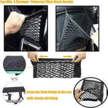 1 Pack, Let Your Kids And Pets - Dog Car Mesh Barrier With Automatic Mesh Organizer And Retractable Storage Bag, For Dog Car Seat, Car Seat Cover, Pet Car Seat - A - View 3