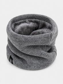 Classic Knitted Fabric Fleece Lined Neck Warmer, Plush Inner Layer With Ribbed Texture, 4 Colors Available, Unisex Pullover Style Scarf, Suitable For Cycling, Running, Hiking, Commuting, Skiing, Outdoor Sports, Cold Weather, Holiday Gifts, Winter Daily Wear - Multicolor - View 14