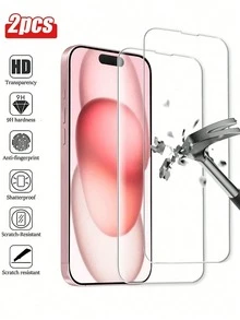 2 buah Pelindung Layar Kekerasan 9H Kompatibel dengan iPhone 16/15/14/13/12/11 Pro Max, Tahan Gores, Tahan Pecah, Anti Jatuh, Aksesori Ponsel Penting, Tahan Air, Tahan Guncangan, Anti Gores, Pelindung Layar Anti Sidik Jari untuk Penggunaan Sehari-hari, Kantor, Rumah - Clear - View 36
