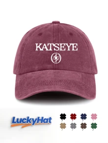 KAT*EYE 字母圖案印花復古棒球帽，復古美學 Y2K 街頭風爸爸帽，中性休閒遮陽戶外帽 - KATSEYE - 查看 8